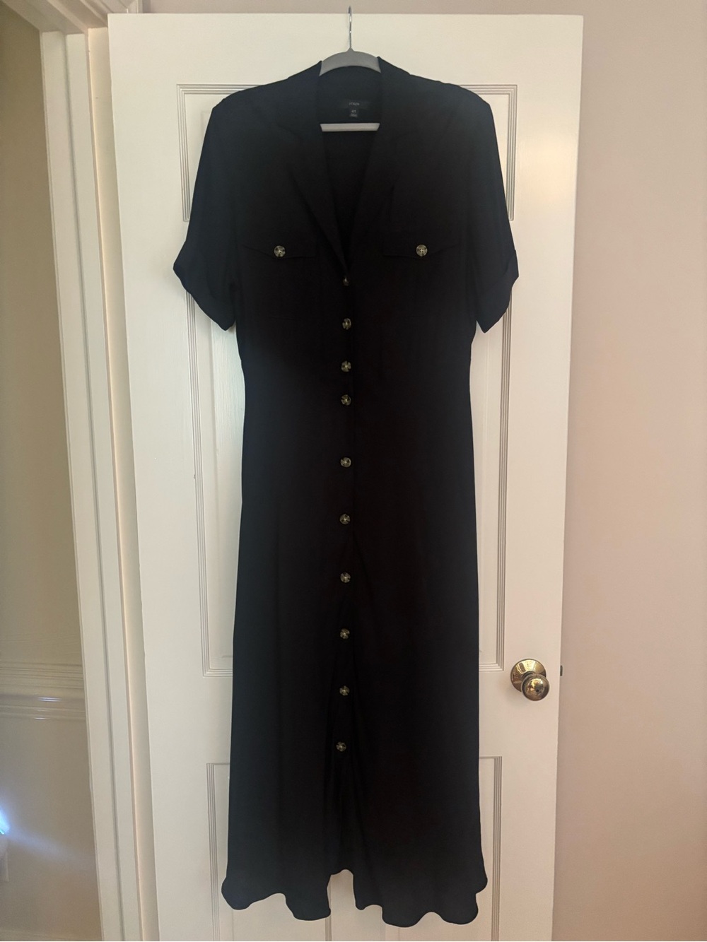 J Crew Classic Black Button-Front Women's Dress 12T